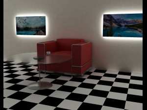 interior chair table 3D मॉडल
