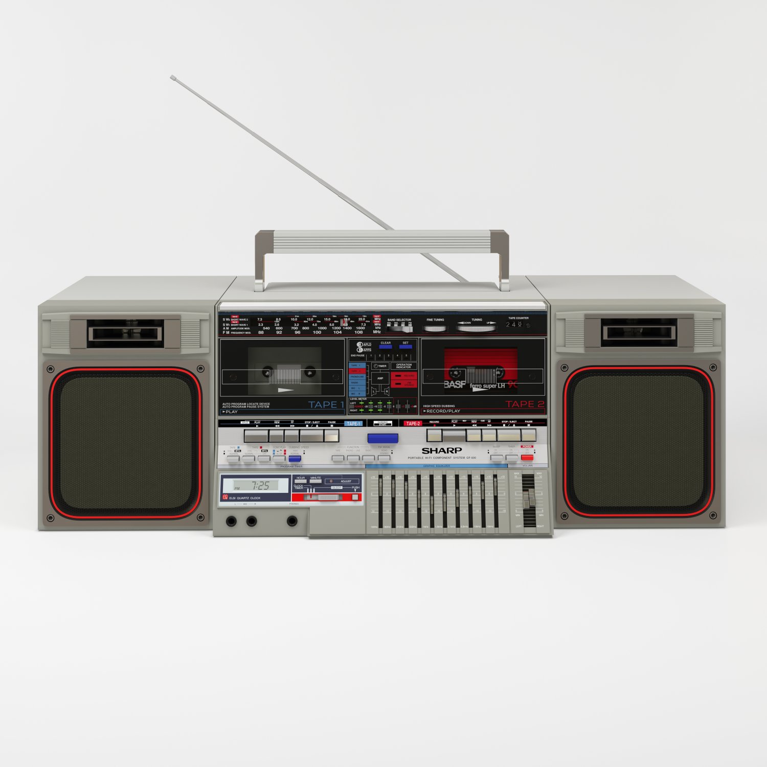 Sharp Gf 800zs Boombox 3d Model In Audio 3dexport