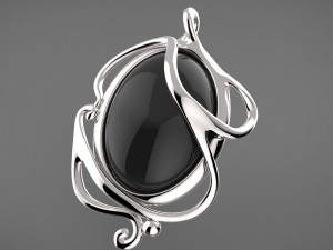 pendant with cabochon 3D 프린트 모델