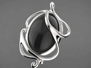 pendente con cabochon Modello di stampa 3D