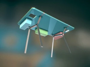 desk with chests 3D Model