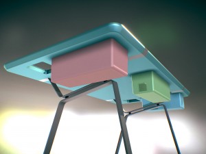 desk with chests Modèle 3D