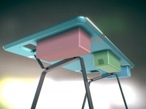 desk with chests 3D Model
