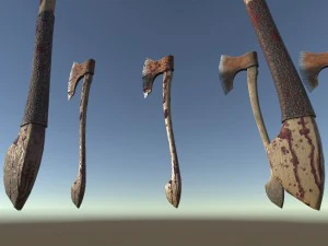 long axe low-poly variant 2 3D Model