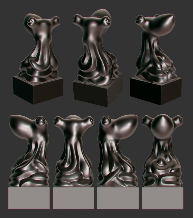 octopus statuette 3Dモデル .c4d .max .obj .3ds .fbx .stl .blend