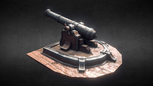 cannon 3D Model .c4d .max .obj .3ds .fbx .stl .blend 