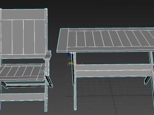 wooden table and wooden chair 3Dモデル