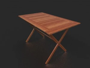 wooden table and wooden chair 3D Model