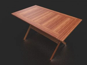 wooden table and wooden chair 3D Model