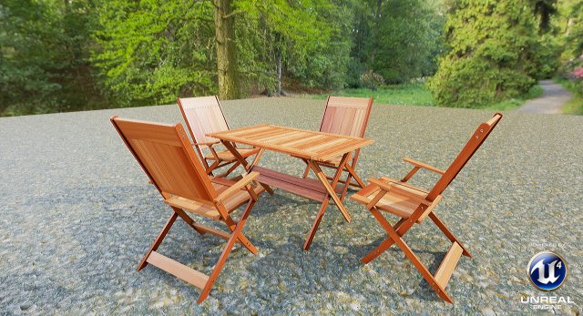 wooden table and wooden chair 3Dモデル .c4d .max .obj .3ds .fbx .stl .blend 
