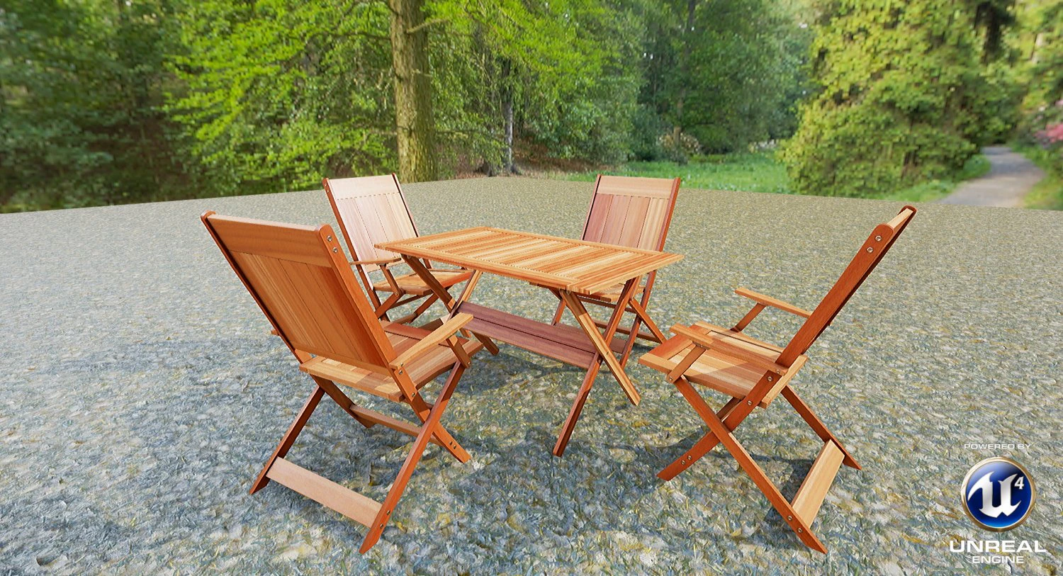 wooden table and wooden chair 3D Model .c4d .max .obj .3ds .fbx .stl .blend