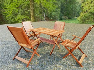 wooden table and wooden chair 3D Model