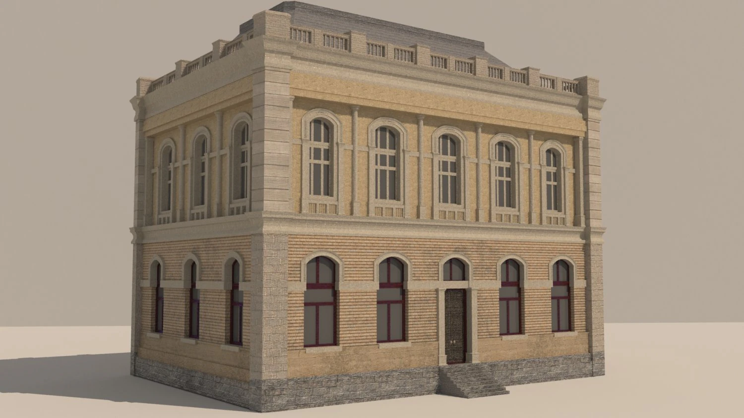 house in neo-renaissance style 3D Model .c4d .max .obj .3ds .fbx .stl .blend 