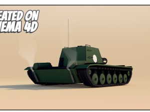 cartoon low poly tank 3D मॉडल