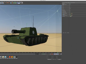 cartoon low poly tank 3D Model