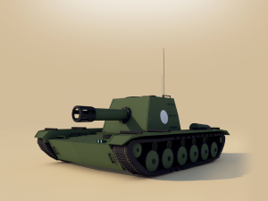 cartoon low poly tank 3D मॉडल