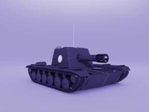 cartoon low poly tank 3D Model