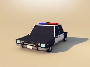 cartoon low poly police car 3D मॉडल