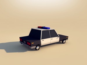 cartoon low poly police car 3D मॉडल