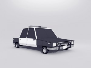 cartoon low poly police car 3D मॉडल