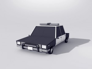cartoon low poly police car 3D मॉडल