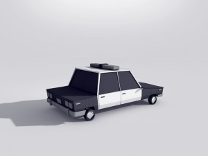 cartoon low poly police car 3D मॉडल