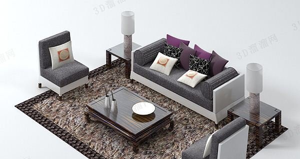 living room Model 3D .c4d .max .obj .3ds .fbx .stl .blend 