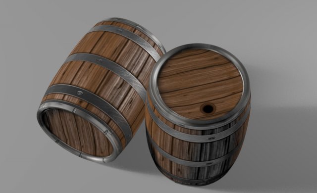 wooden barrel Modelo 3D .c4d .max .obj .3ds .fbx .stl .blend 
