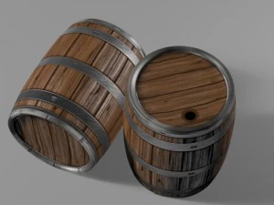 деревянная бочка 3D Модель