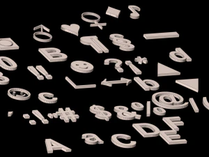 PRINTABLE ARIAL LETTERING 3D Print Model