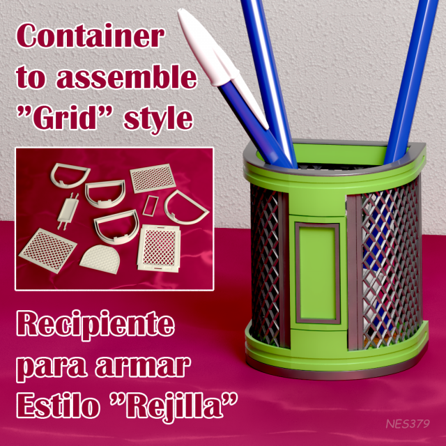 RECIPIENTE PARA ARMAR ESTILO REJILLA Modello di stampa 3D .c4d .max .obj .3ds .fbx .stl .blend 