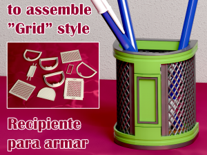 RECIPIENTE PARA ARMAR ESTILO REJILLA 3D Print Model