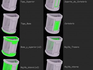 RECIPIENTE PARA ARMAR ESTILO REJILLA Modello di stampa 3D