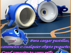 TIBURN AZUL PARA COLGAR 3D Print Model