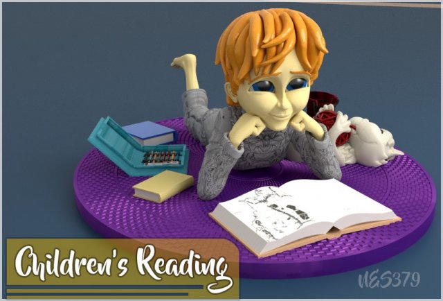 CHILDRENS READING Model Cetak 3D .c4d .max .obj .3ds .fbx .stl .blend