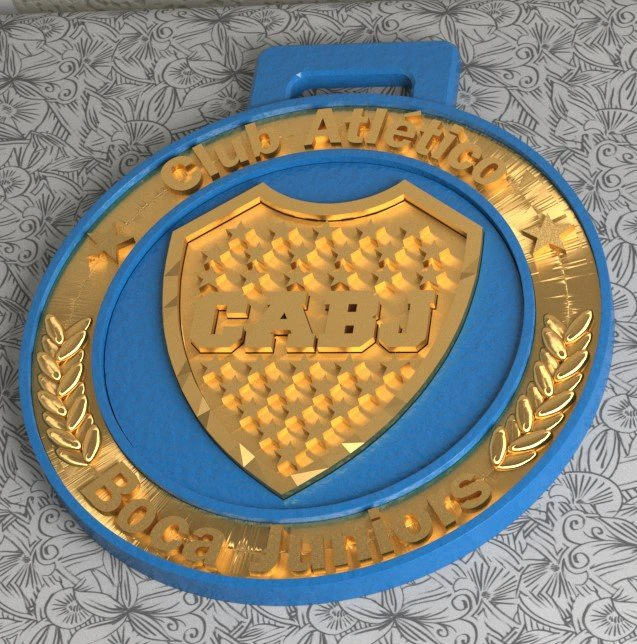 MEDALLA DE BOCA JUNIORS 3D Print Model .c4d .max .obj .3ds .fbx .stl .blend 