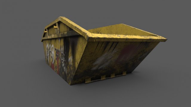 garbage container low poly 3D 모델 .c4d .max .obj .3ds .fbx .stl .blend 