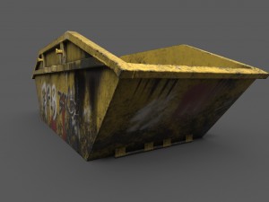 garbage container low poly Modelo 3D