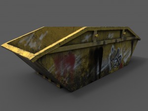 garbage container low poly 3D 모델
