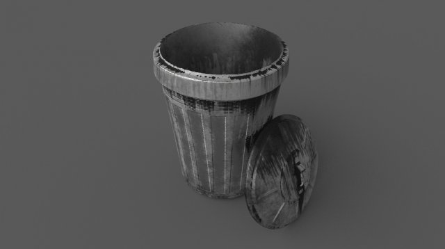 trash can open low poly Modèle 3D .c4d .max .obj .3ds .fbx .stl .blend 