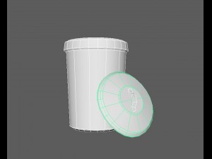 trash can open low poly Modèle 3D