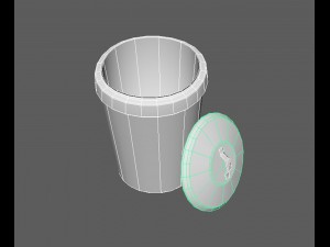 trash can open low poly Modèle 3D