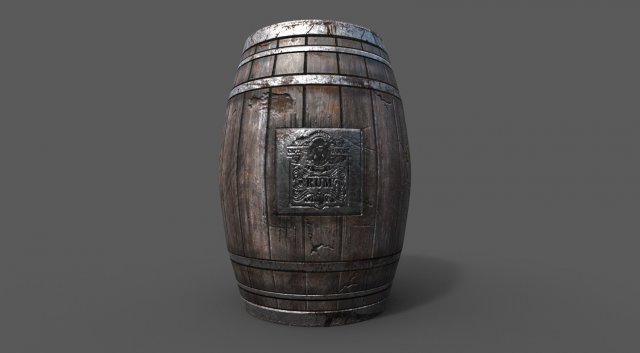 wooden barrellowpoly Modello 3D .c4d .max .obj .3ds .fbx .stl .blend 