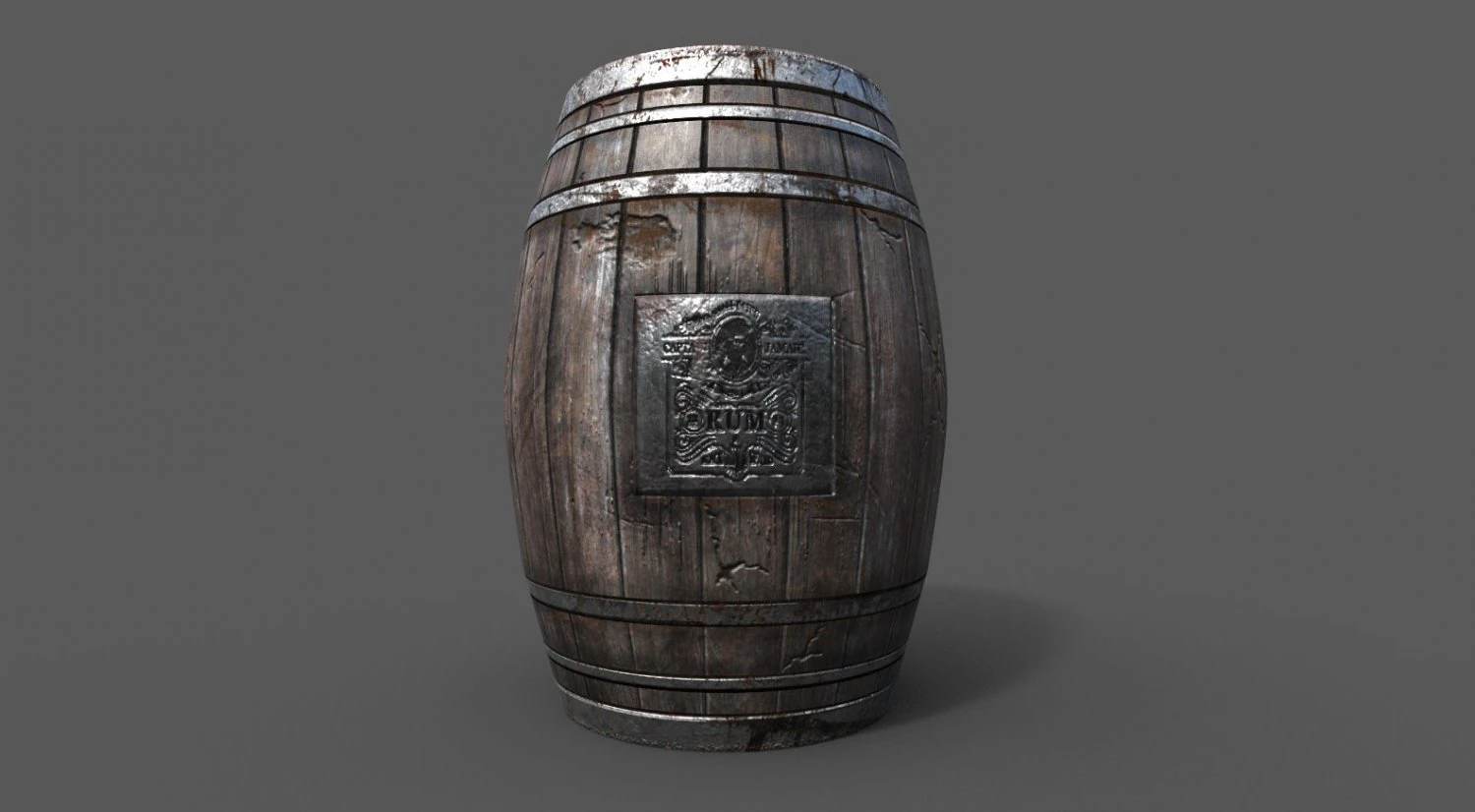 wooden barrellowpoly 3D Model .c4d .max .obj .3ds .fbx .stl .blend 