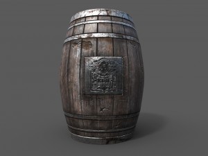 wooden barrellowpoly 3D Модель