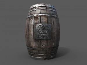 Holzfasslowpoly 3D Modell