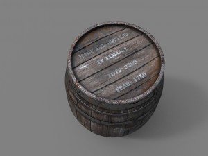 wooden barrellowpoly Modello 3D