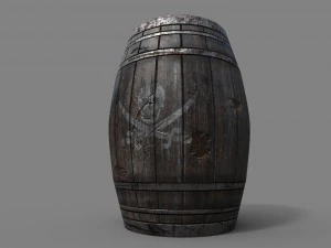 wooden barrellowpoly 3D Model
