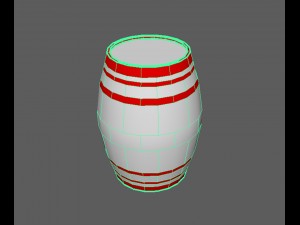 wooden barrellowpoly Modello 3D