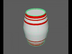 wooden barrellowpoly 3D Model